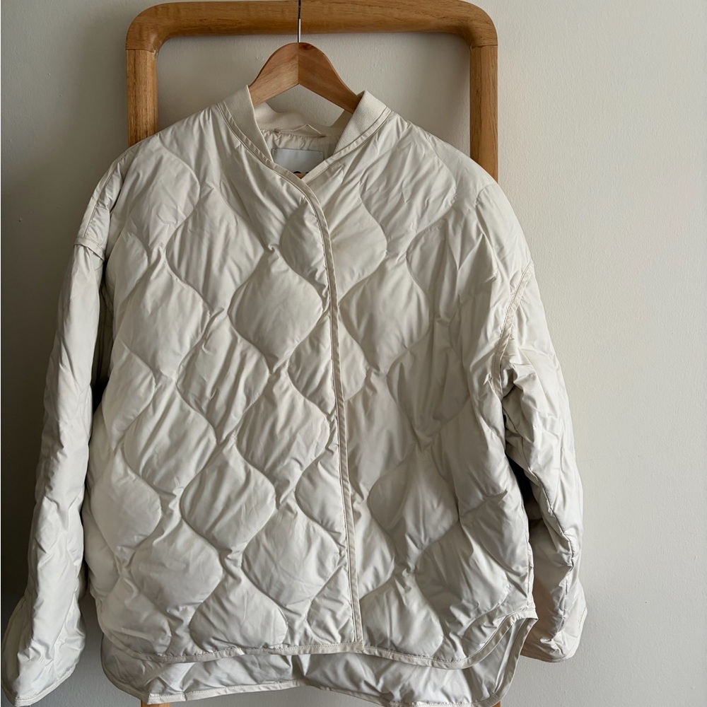 COS Off-White Oversized Quilted Puffer Jacket